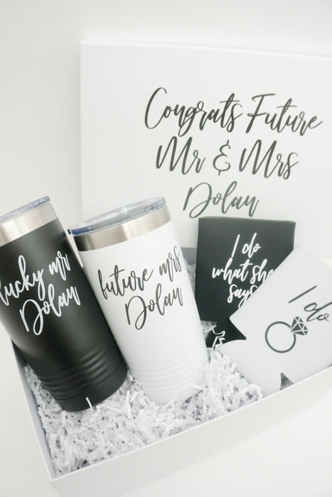 Congrats Deluxe Engagement Gift Box with Polar Camels and Can Coolers