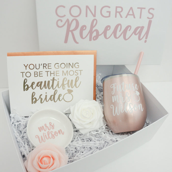 Beautiful Bride Deluxe Engagement Gift Box with Ring Dish