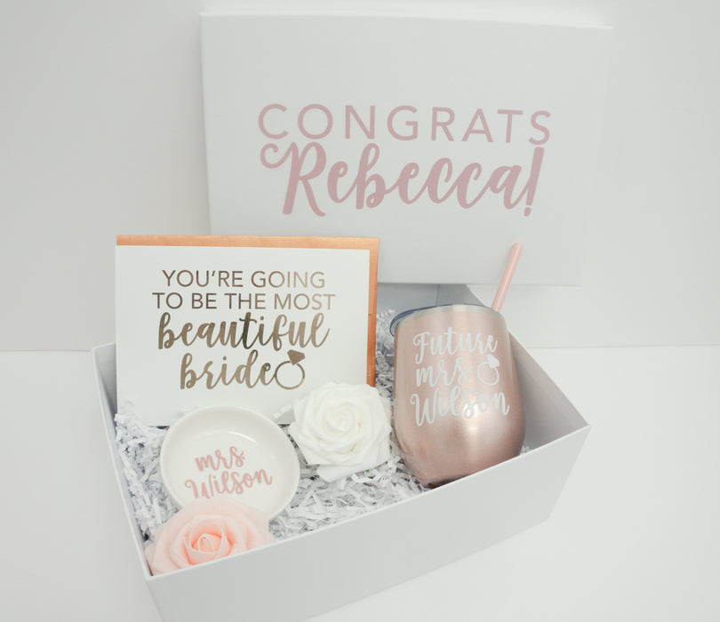 Beautiful Bride Deluxe Engagement Gift Box with Ring Dish