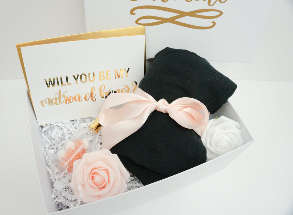 Matron of Honor Proposal Gift Box with Pajamas