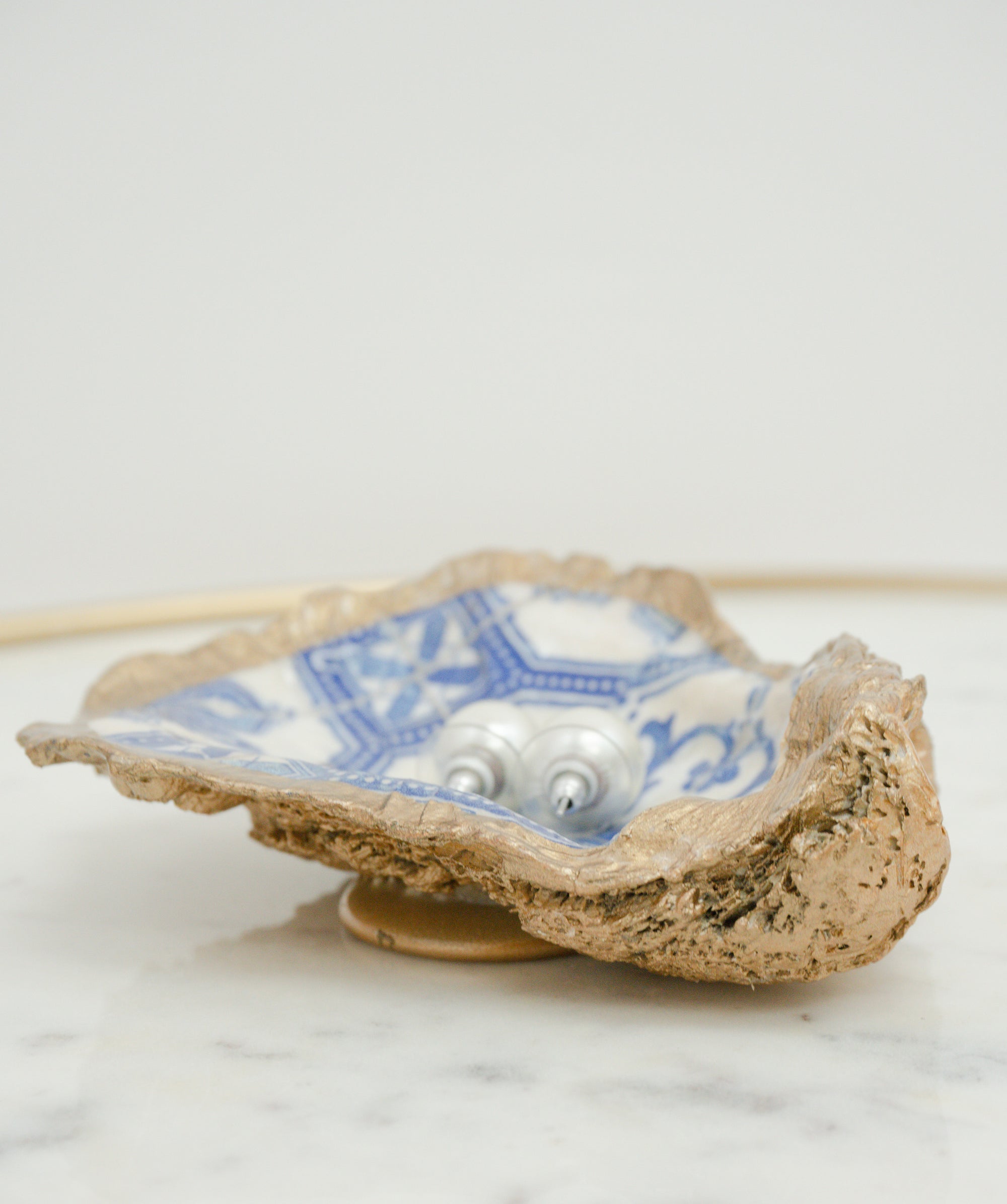 Oyster Jewelry Dish - Blue Moroccan Tile