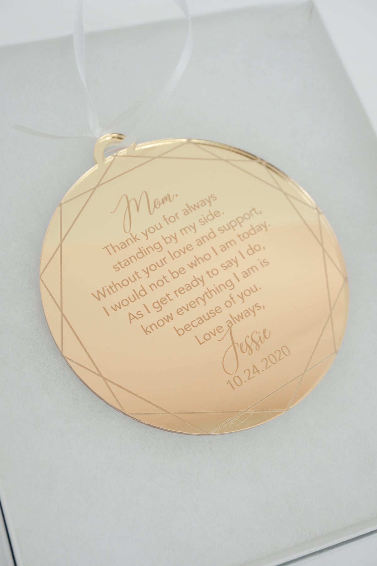 As I Get Ready to Say I Do, Know Everything I am is Because of You Engraved Ornament