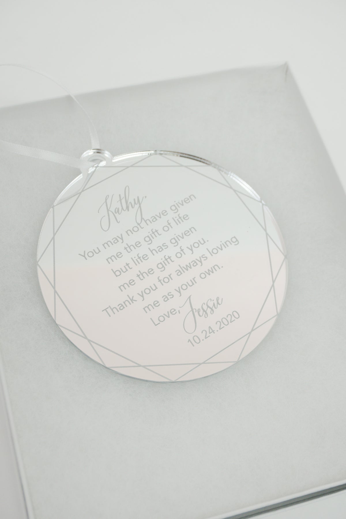 Thank You for Always Loving Me as Your Own Engraved Ornament