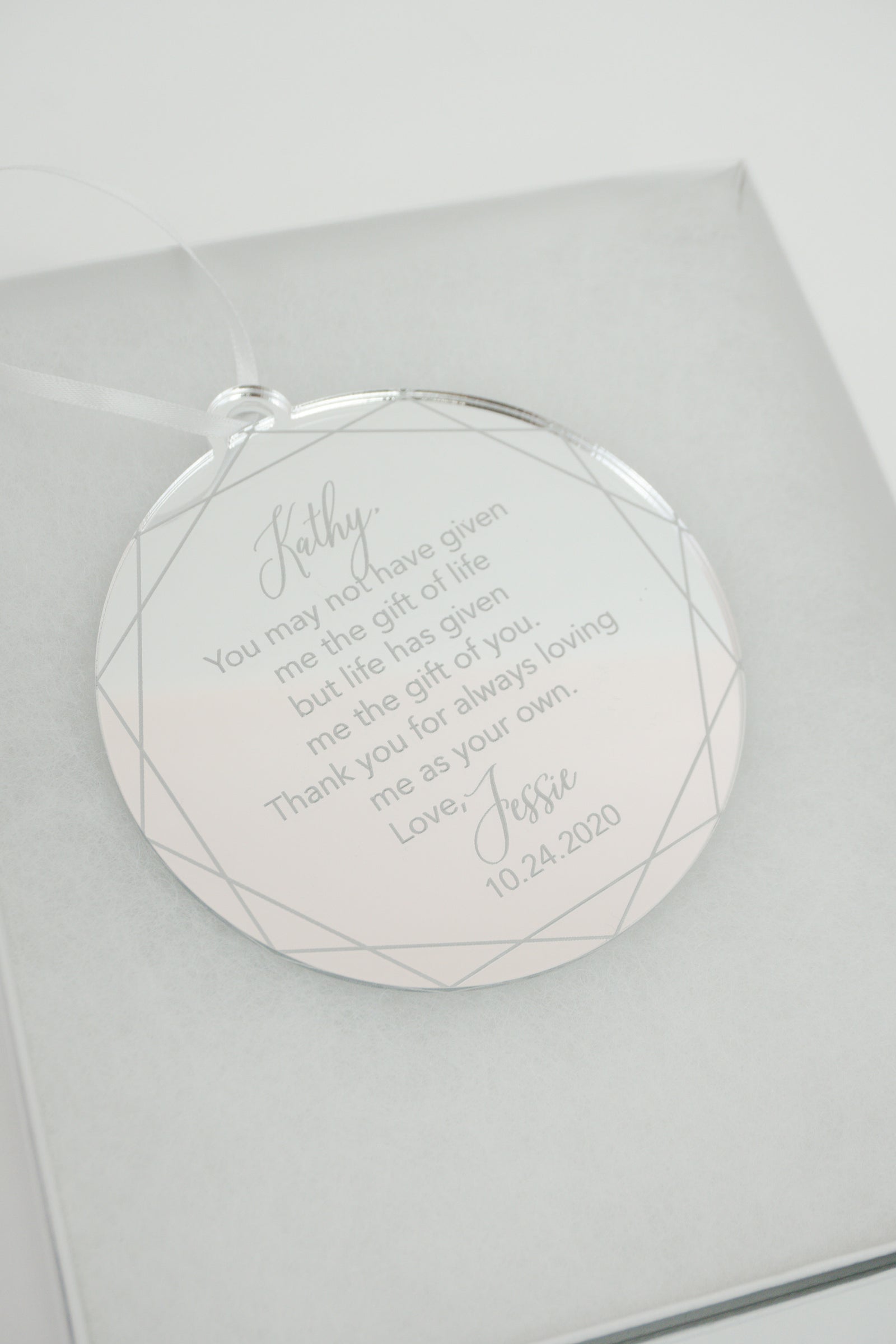Thank You for Always Loving Me as Your Own Engraved Ornament