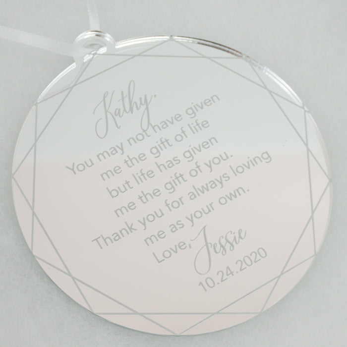 Thank You for Always Loving Me as Your Own Engraved Ornament