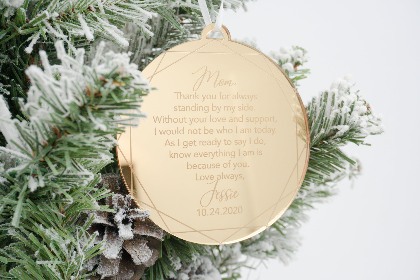 As I Get Ready to Say I Do, Know Everything I am is Because of You Engraved Ornament