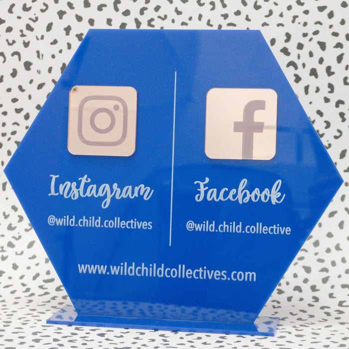 Social Media Acrylic Sign for Boutiques & Small Businesses