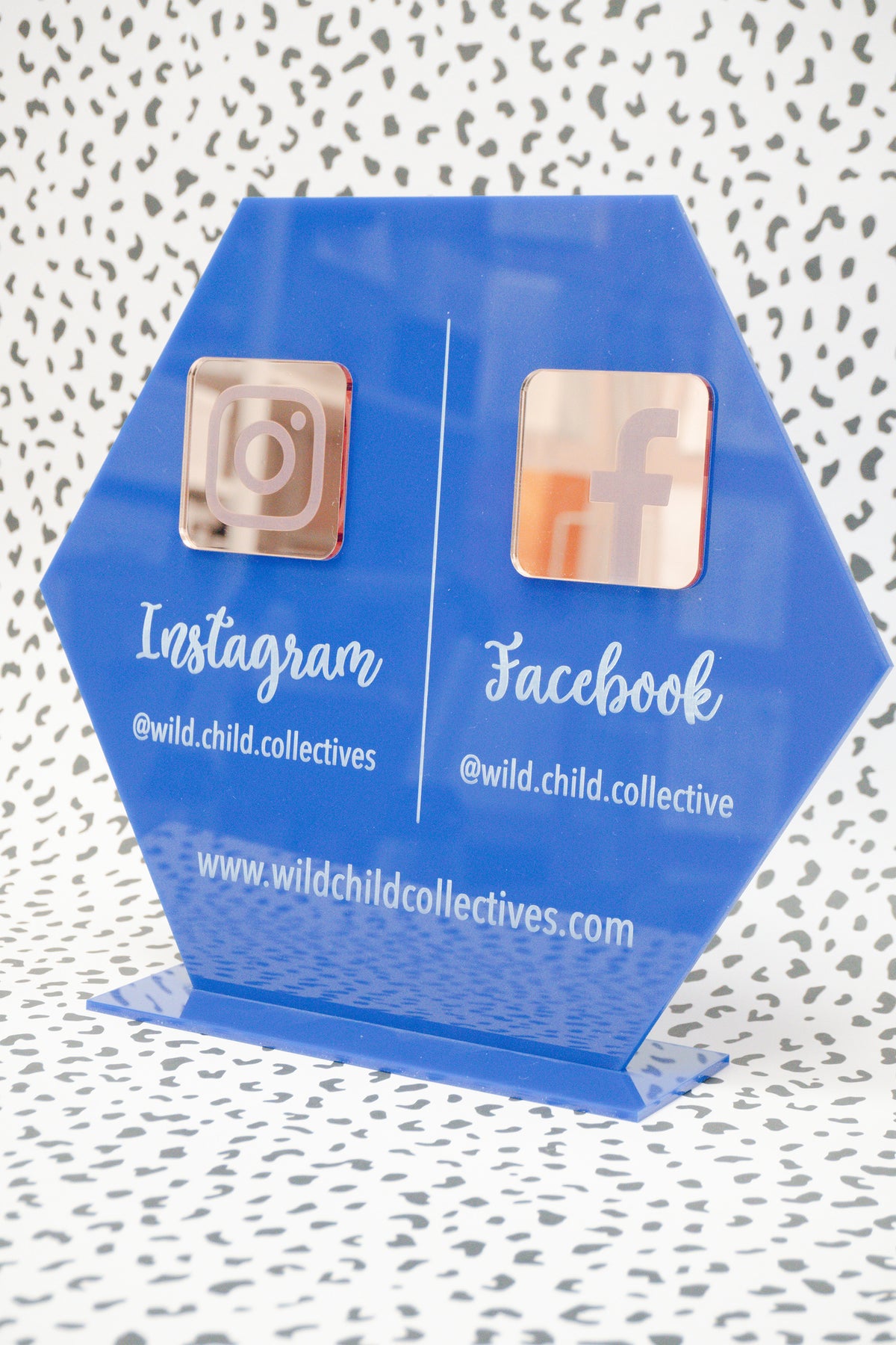 Social Media Acrylic Sign for Boutiques & Small Businesses