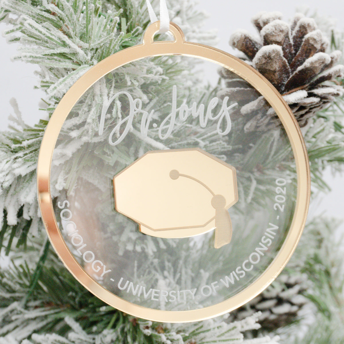 Doctoral Graduate Personalized Engraved Christmas Ornament