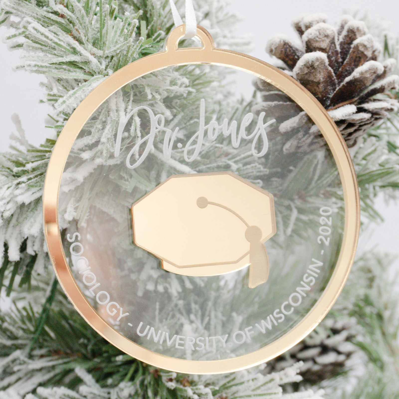 Doctoral Graduate Personalized Engraved Christmas Ornament