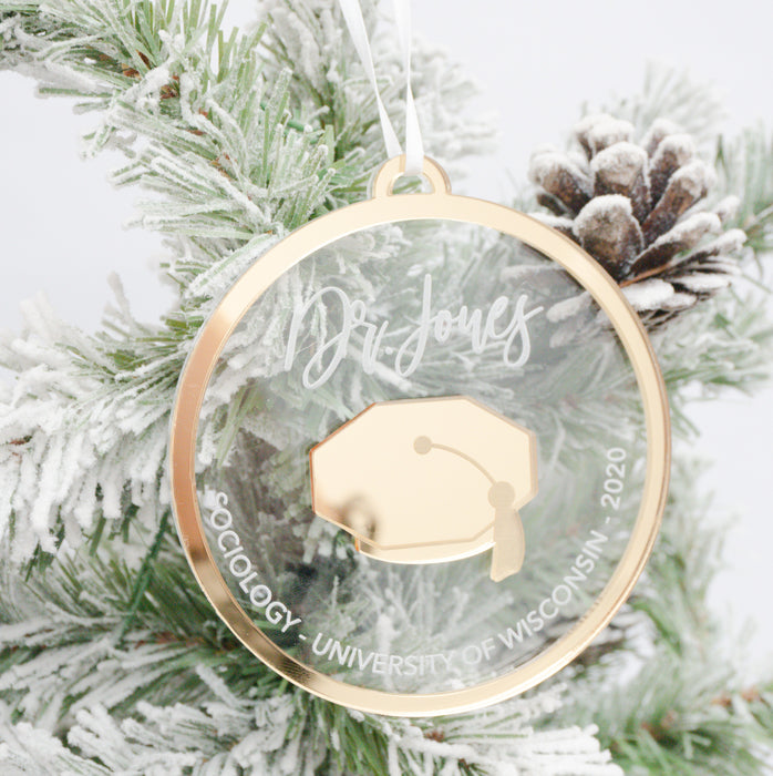 Doctoral Graduate Personalized Engraved Christmas Ornament