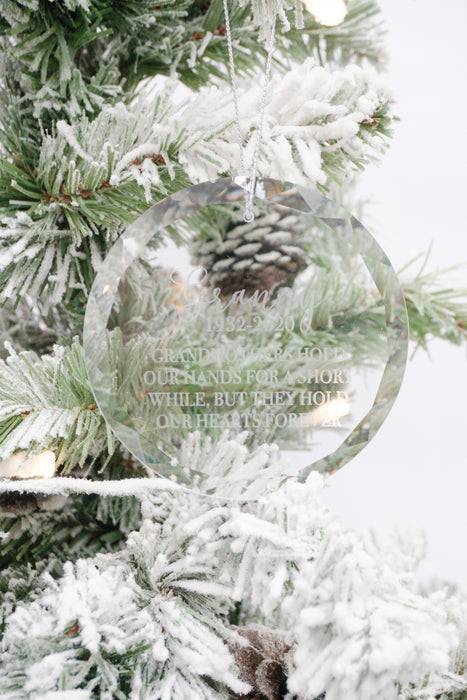 In Memory of Grandmother Glass Christmas Ornament