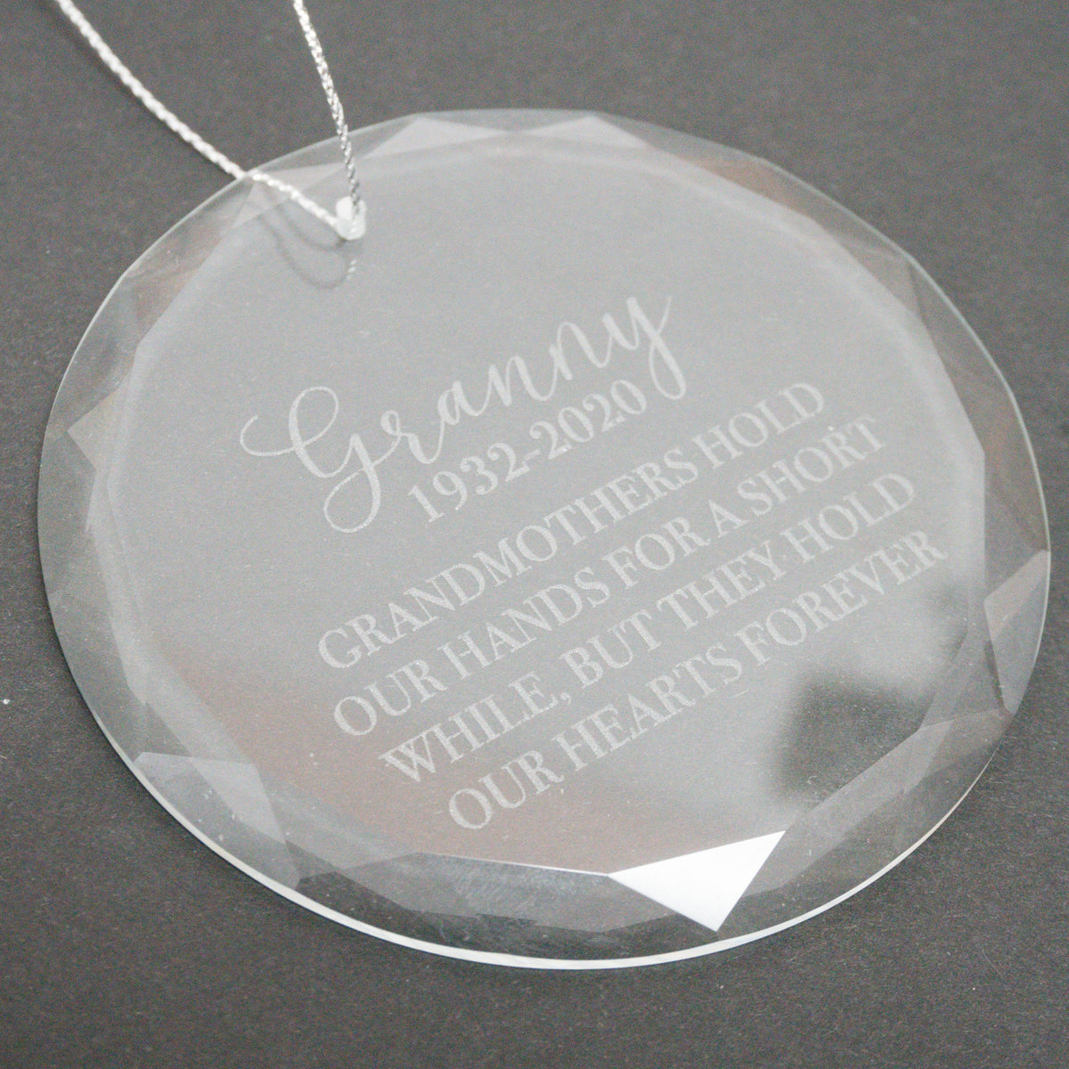 In Memory of Grandmother Glass Christmas Ornament