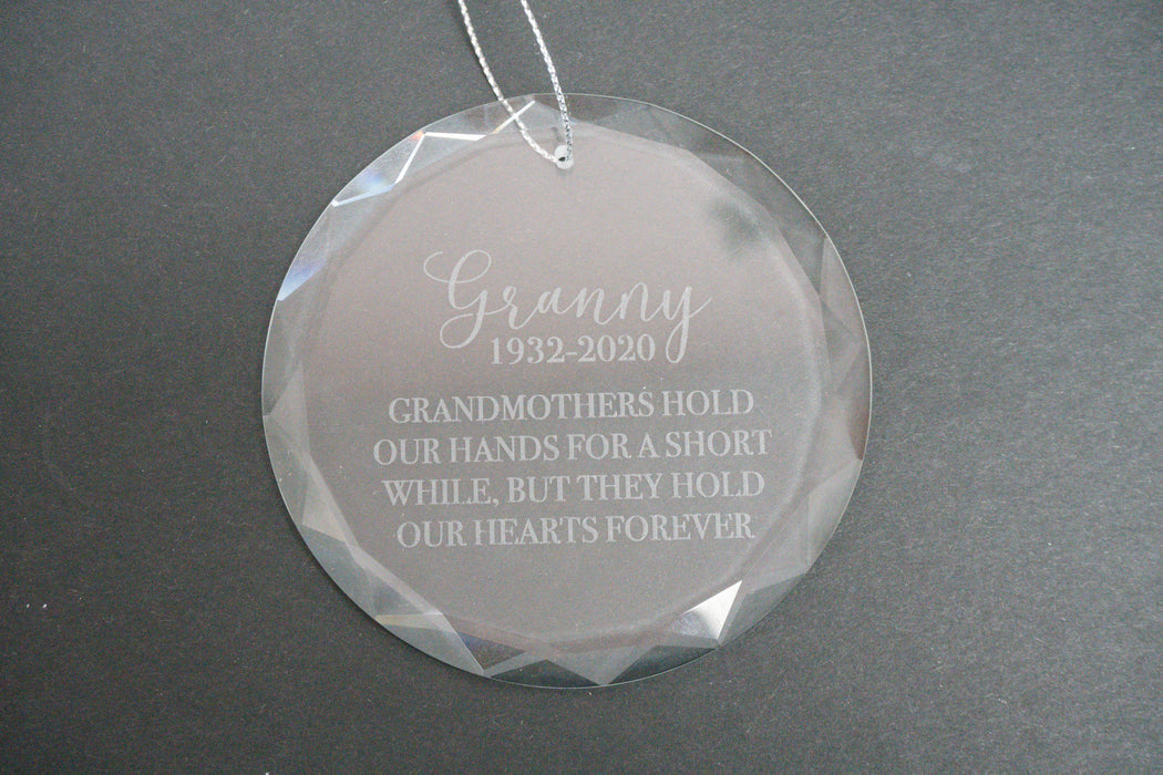 In Memory of Grandmother Glass Christmas Ornament