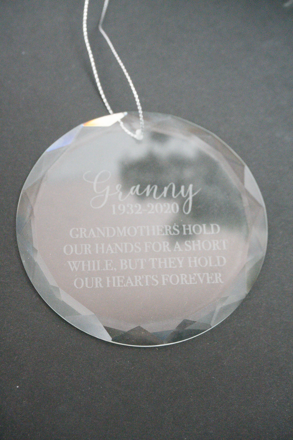 In Memory of Grandmother Glass Christmas Ornament