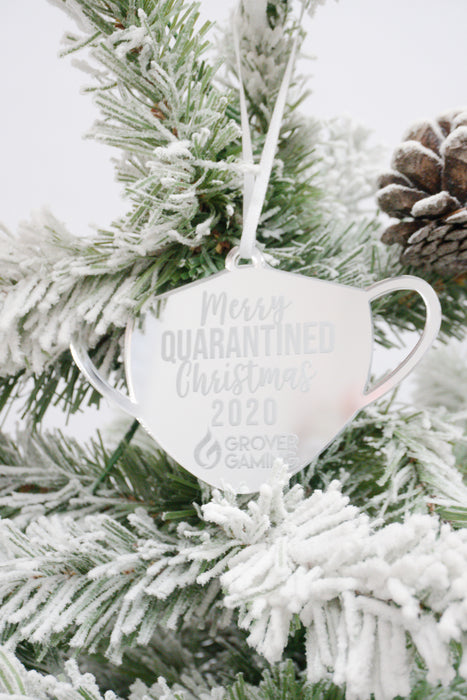 Custom Logo Merry Quarantined Christmas Engraved Christmas Ornament
