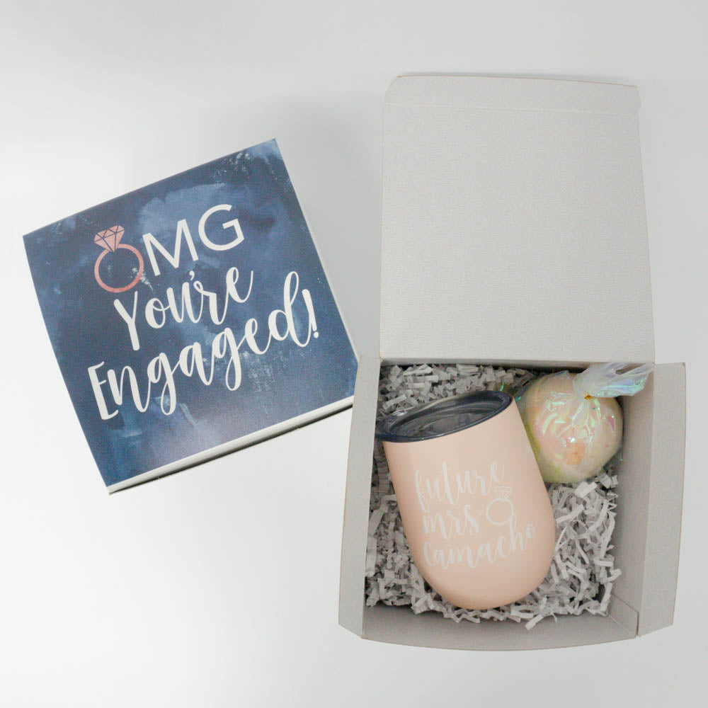 OMG You&#39;re Engaged Navy Engagement Gift Box