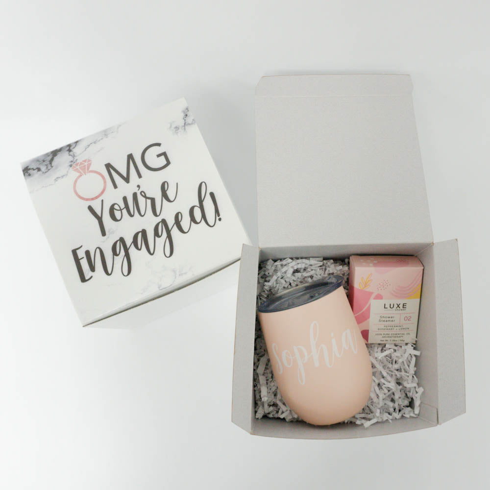 OMG You&#39;re Engaged Marble Engagement Gift Box