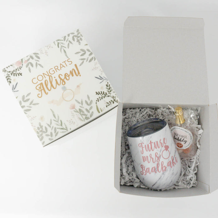 Congrats Greenery Engagement Gift Box