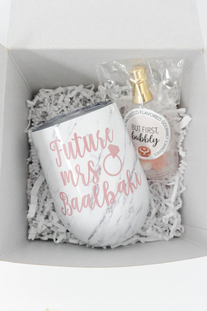Congrats Greenery Engagement Gift Box