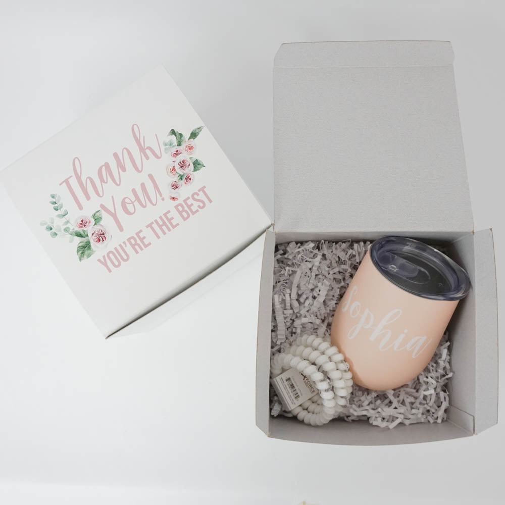 Thank You You're the Best Pink Floral Gift Box
