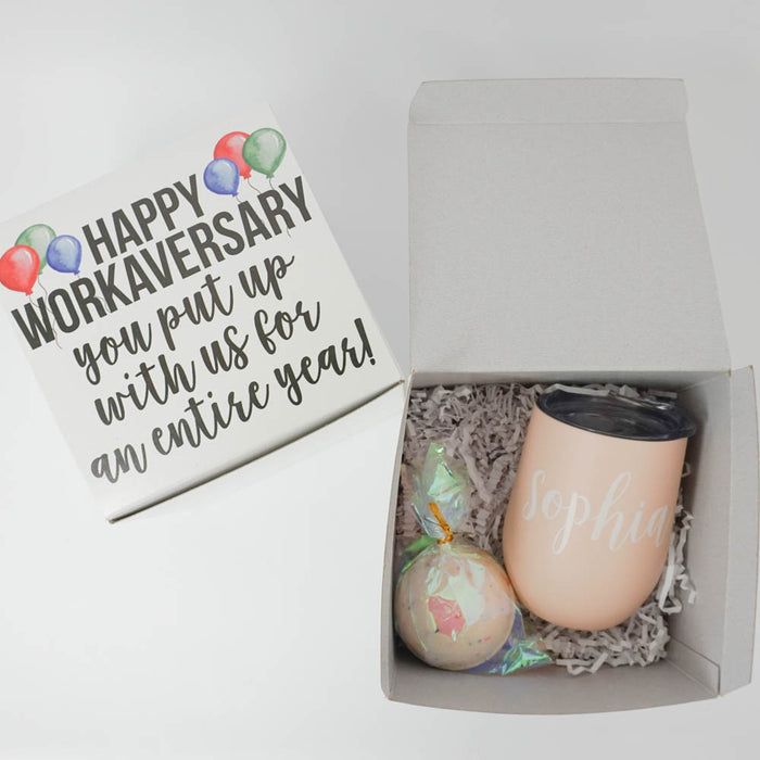 Happy Workaversary Balloon Gift Box