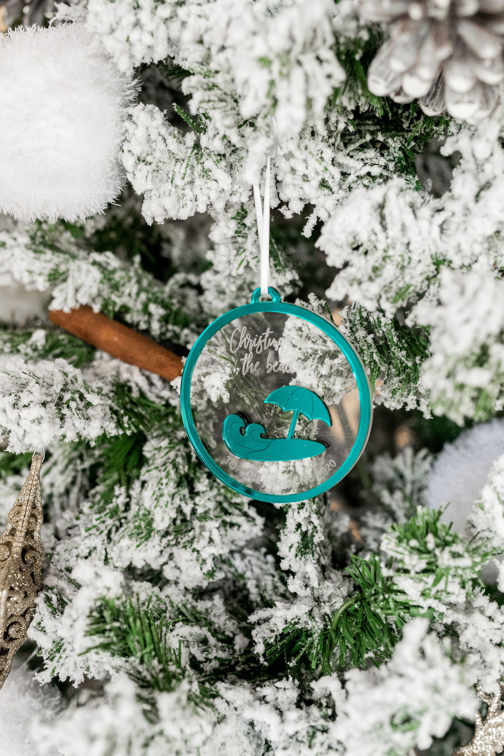 Christmas at the Beach Personalized Engraved Christmas Ornament