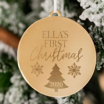 Baby's First Christmas Personalized Engraved Christmas Ornament