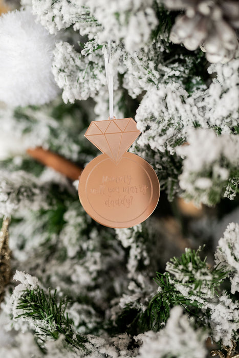 Will You Marry Daddy Engagement Engraved Christmas Ornament