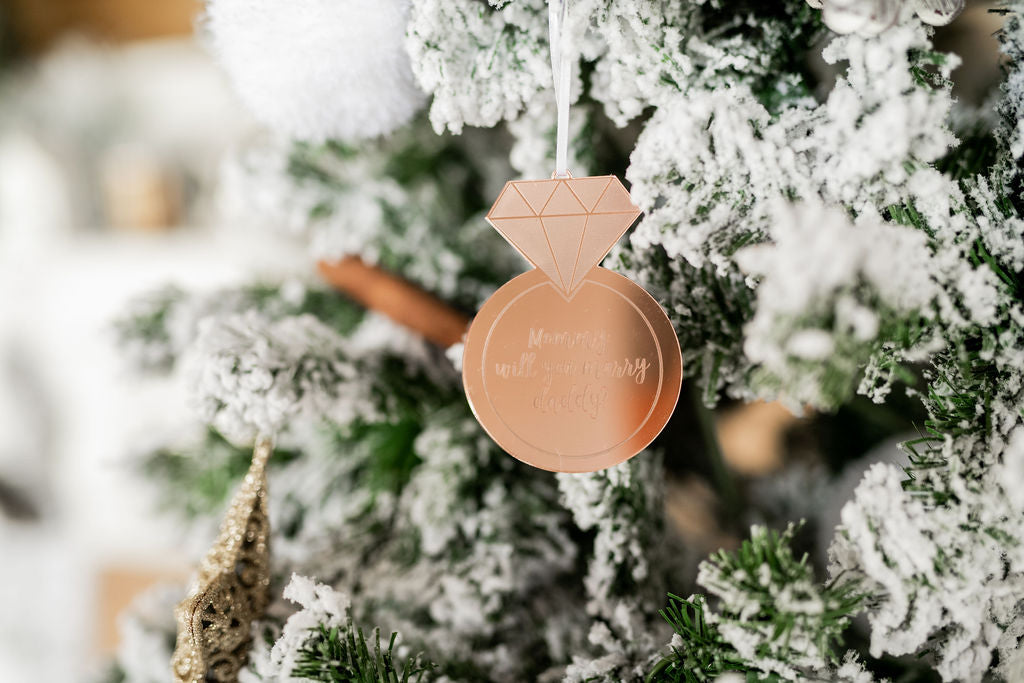 Will You Marry Daddy Engagement Engraved Christmas Ornament