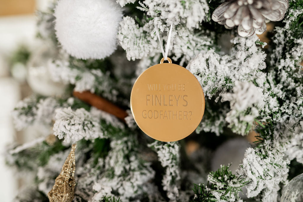 Personalized Godfather Proposal Engraved Christmas Ornament