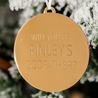 Personalized Godfather Proposal Engraved Christmas Ornament