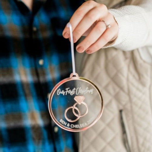 Our First Christmas Personalized Engraved Christmas Ornament