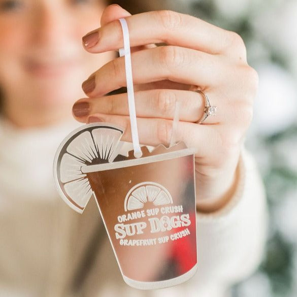 Sup Dogs Sup Crush Engraved Christmas Ornament