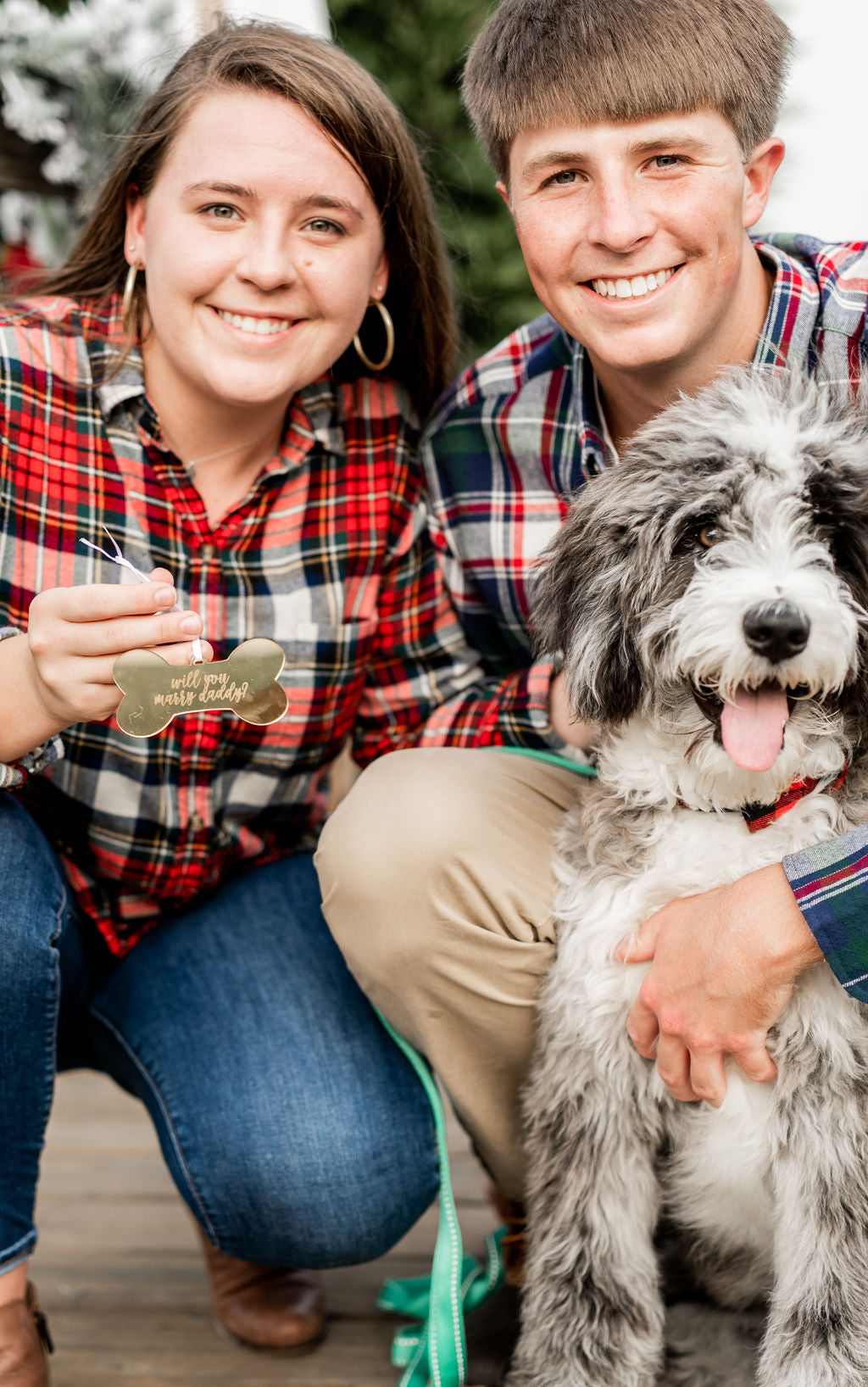 Will You Marry Daddy Dog Bone Engraved Christmas Ornament