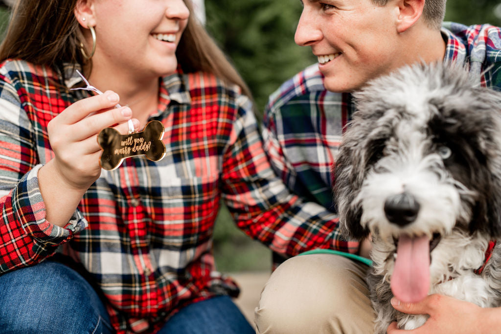 Will You Marry Daddy Dog Bone Engraved Christmas Ornament