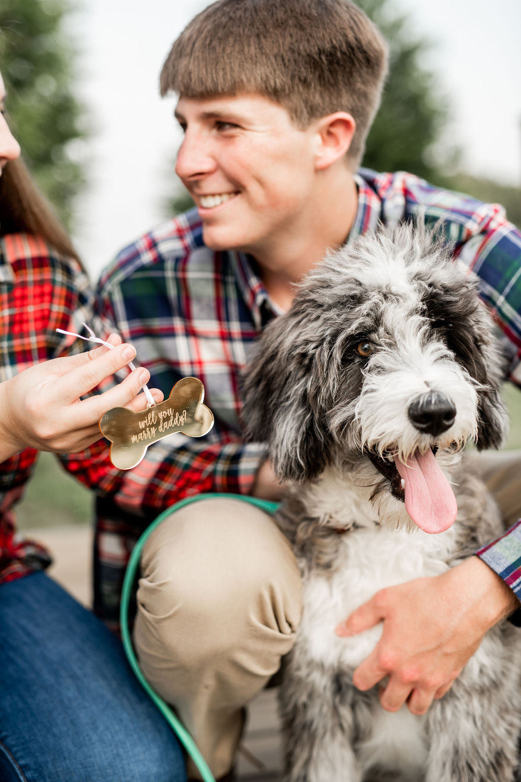 Will You Marry Daddy Dog Bone Engraved Christmas Ornament