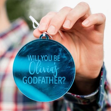 Personalized Godfather Proposal Engraved Christmas Ornament