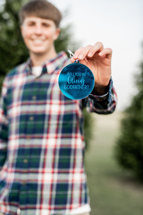 Personalized Godfather Proposal Engraved Christmas Ornament