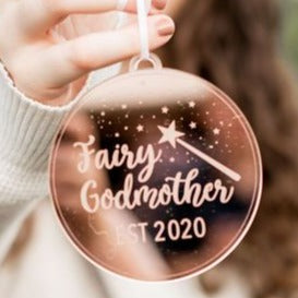 Fairy Godmother EST Engraved Christmas Ornament