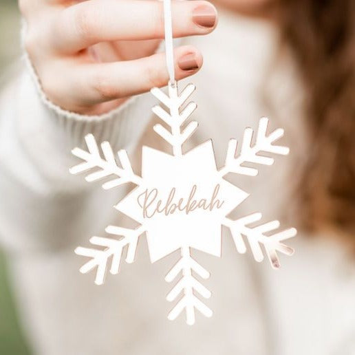 Snowflake Name Personalized Engraved Christmas Ornament