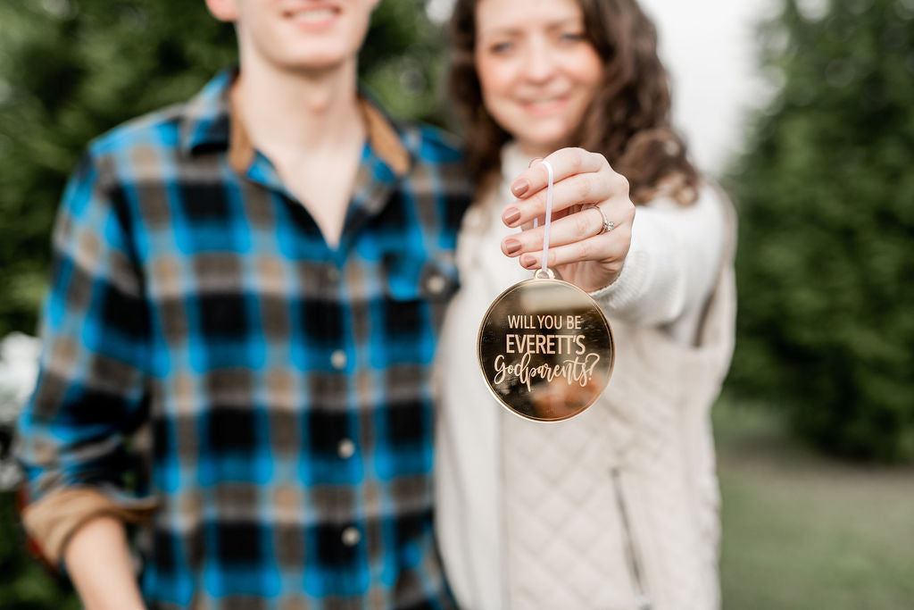Personalized Godparents Engraved Christmas Ornament