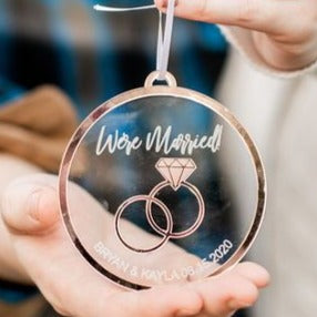 We&#39;re Married Personalized Engraved Christmas Ornament