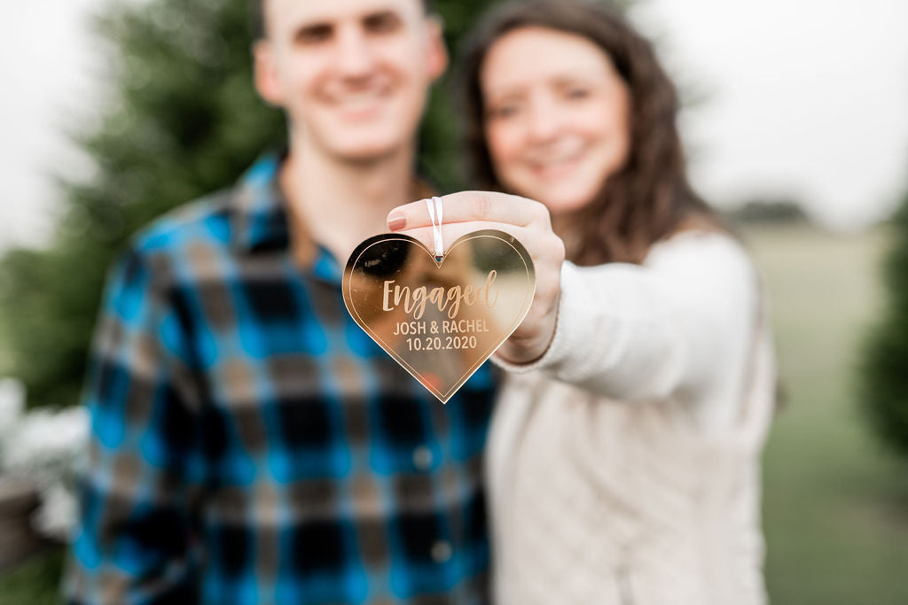 Personalized Engaged Engraved Christmas Ornament