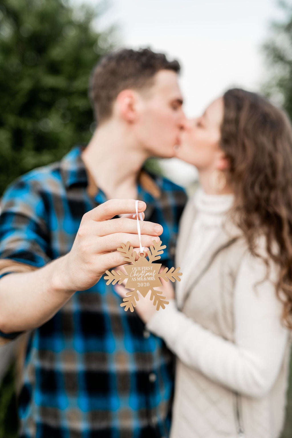 First Christmas as Mr and Mrs Engraved Christmas Ornament