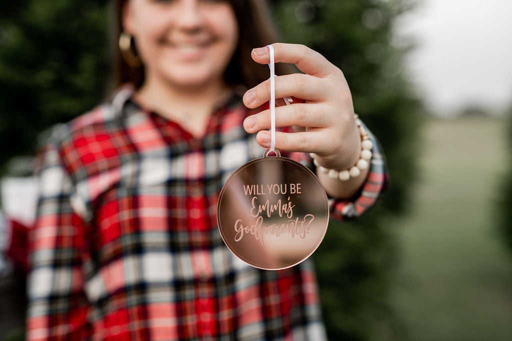 Personalized Godparents Engraved Christmas Ornament