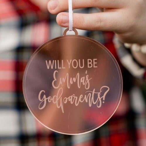 Personalized Godparents Engraved Christmas Ornament