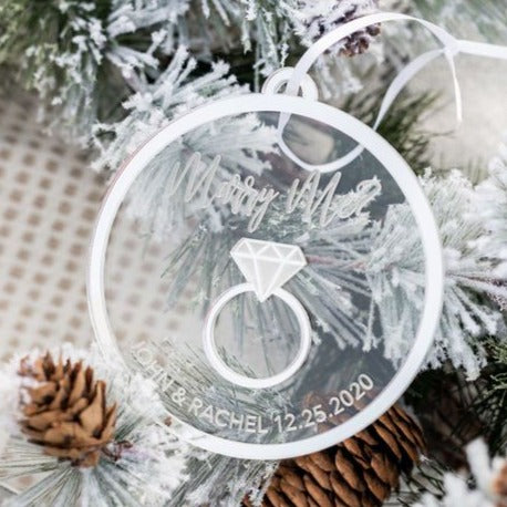 Marry Me Proposal Engraved Christmas Ornament