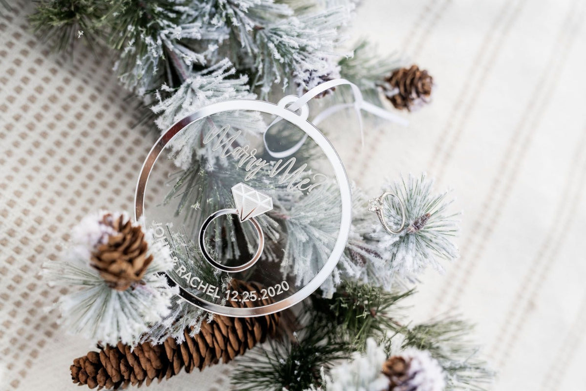Marry Me Proposal Engraved Christmas Ornament