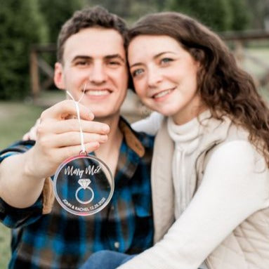 Marry Me Proposal Engraved Christmas Ornament